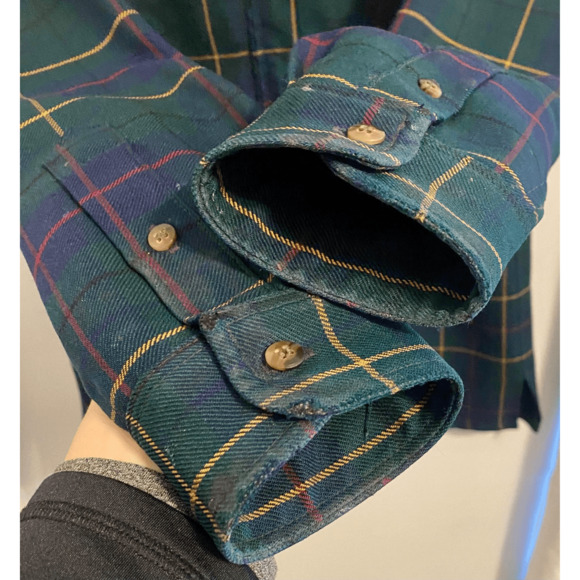 Vintage Pendleton 100% Virgin Wool Tatar Jacket Full Zip Green Yellow Red M - Picture 8 of 12